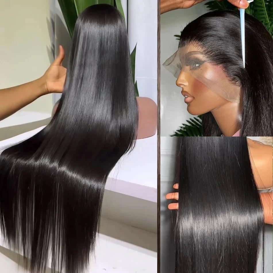 250 Density Brazilian 30 40 Inch Bone Straight 13x4 HD Lace Front Human Hair Wigs 13x6 Lace Frontal wig 5x5 Glueless Closure Wig