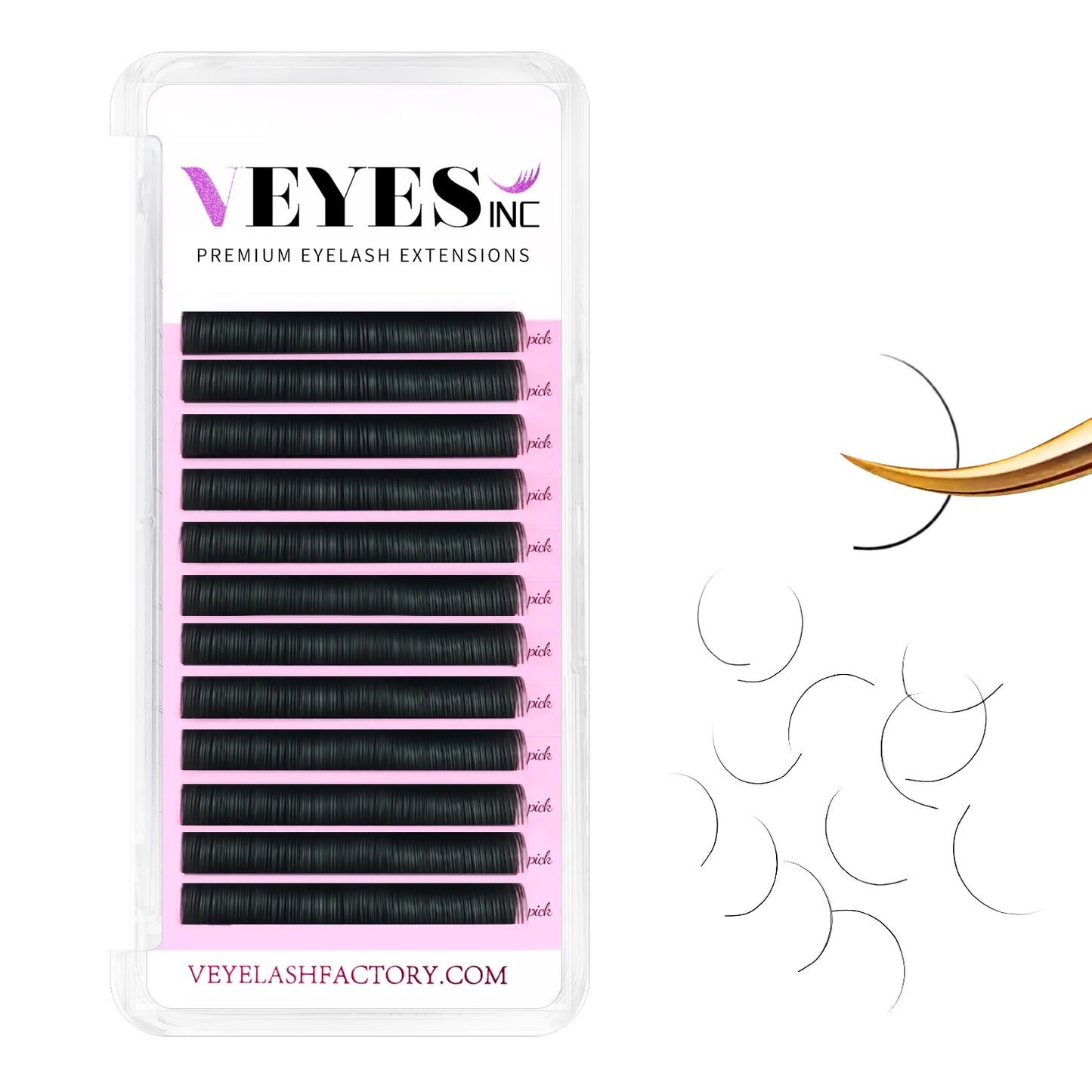 Veyes Inc Classic Eyelash Extensions Veyes lashes 8-16 Mix Individual Lash Extensions Matte Black Silk Lashes