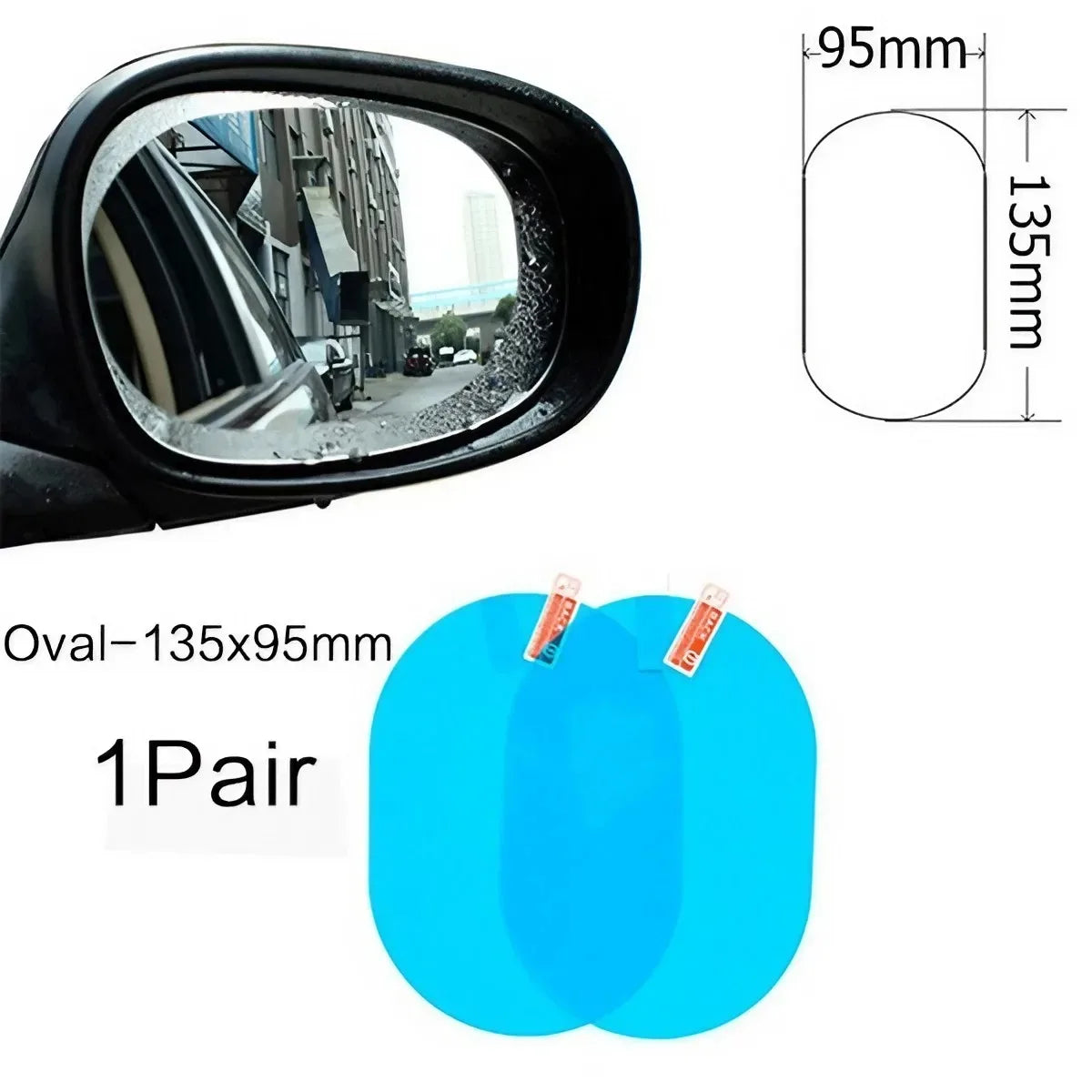 1 Pair/2 Pairs Car Rearview Mirror Rainproof Film, Clear Vision in Rain, Anti-Fog Car Mirror Sticker Accessories