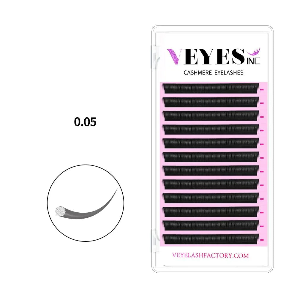 Veyes Inc Cashmere Eyelash Extensions Faux Mink Lashes 8-20mm Veyelash Professionals Classic Soft Natural Lashes