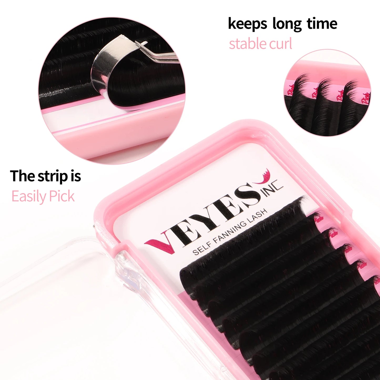 Veyes Inc Easy Fanning Eyelash Extensions Veyelash Volume Lashes Fast Bloom Automatic Flowering Natural Makeup Beauty