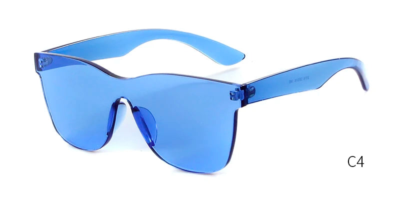 Brand Design Rimless Sunglasses Frameless Square Frame Colorful Lens Tint Sun Glasses