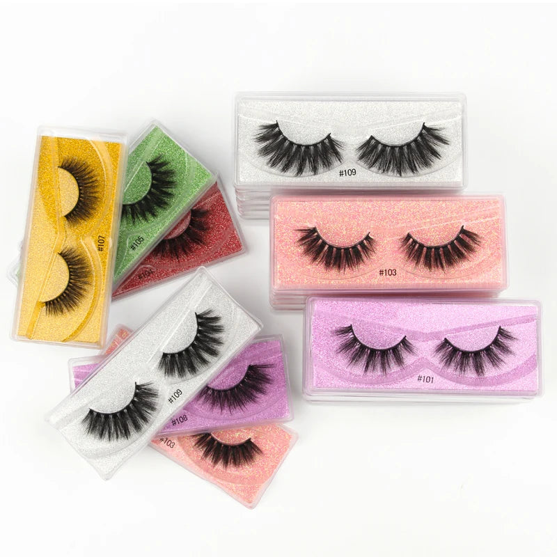 Mink Eyelashes False Fluffy Lashes Bulk Fake Eyelashes Package Natural Eyelash Bulk Wholesale Eye Lashes mink