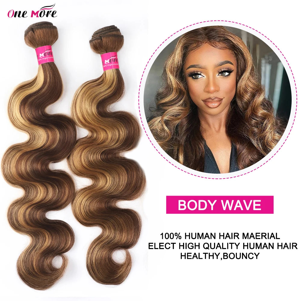 5x5 Closure With Bundles Honey Blonde Body Wave Bundles With Closure Ombre Colored Highlight Human Hair Bundles With Closure