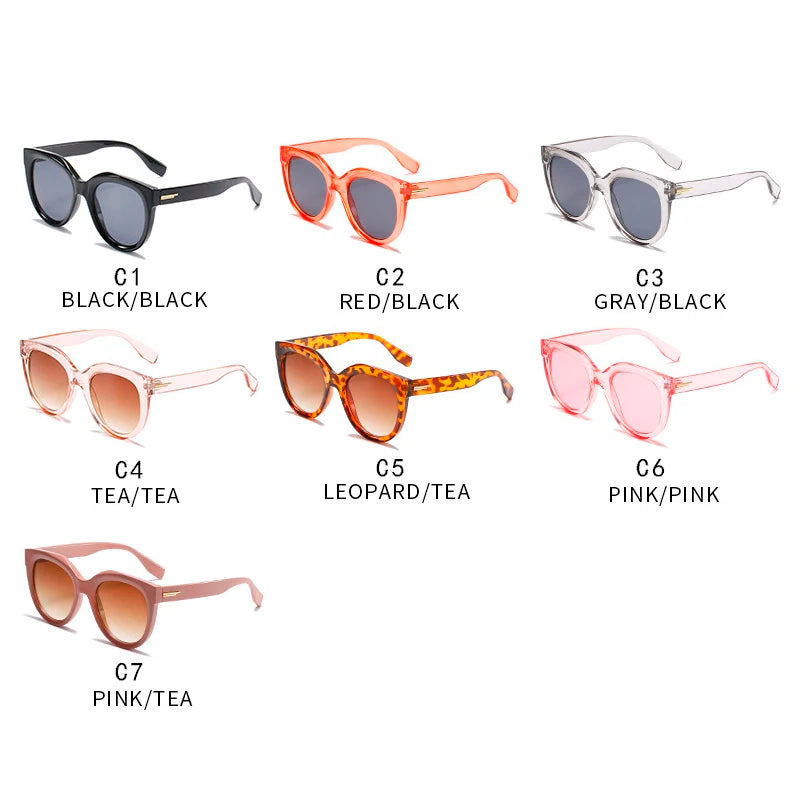 Fashion Round Sunglasses Gradient Lens Eyewear Shade Retro Square Decor Acrylic Sun Glasses UV400