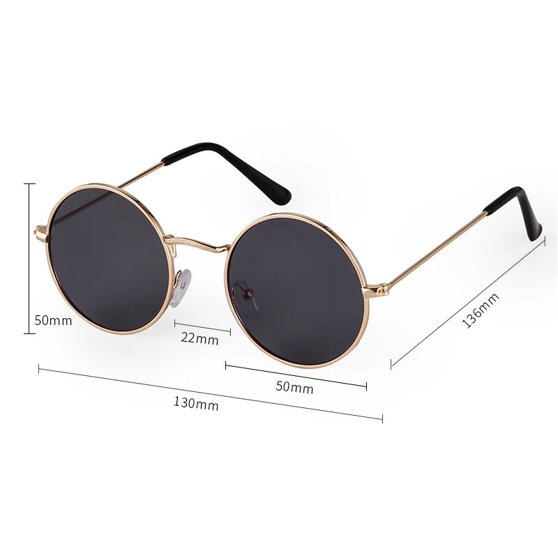 Small Retro Round Sunglasses Brand Design Vintage Sun Glasses