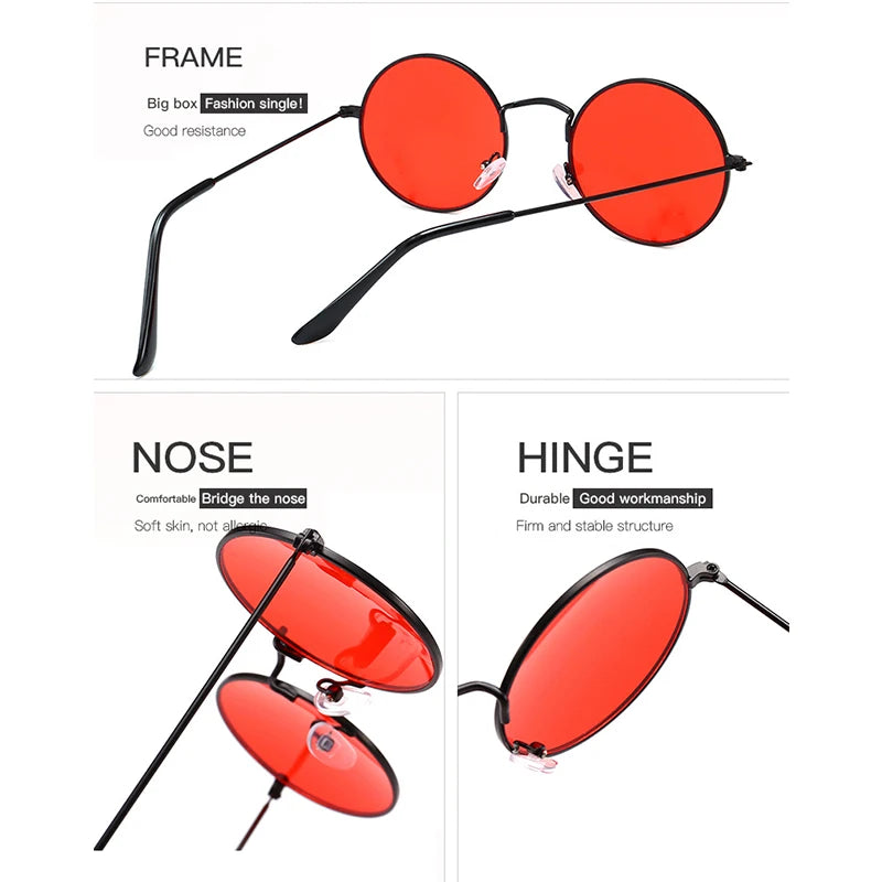 Small Retro Round Sunglasses Brand Design Vintage Sun Glasses