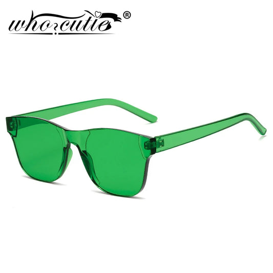 Brand Design Rimless Sunglasses Frameless Square Frame Colorful Lens Tint Sun Glasses