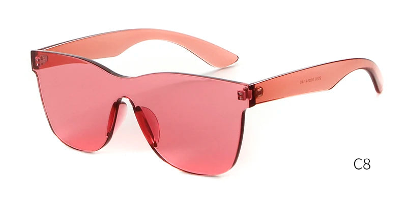 Brand Design Rimless Sunglasses Frameless Square Frame Colorful Lens Tint Sun Glasses