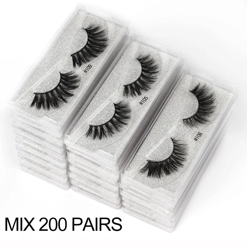 Mink Eyelashes False Fluffy Lashes Bulk Fake Eyelashes Package Natural Eyelash Bulk Wholesale Eye Lashes mink