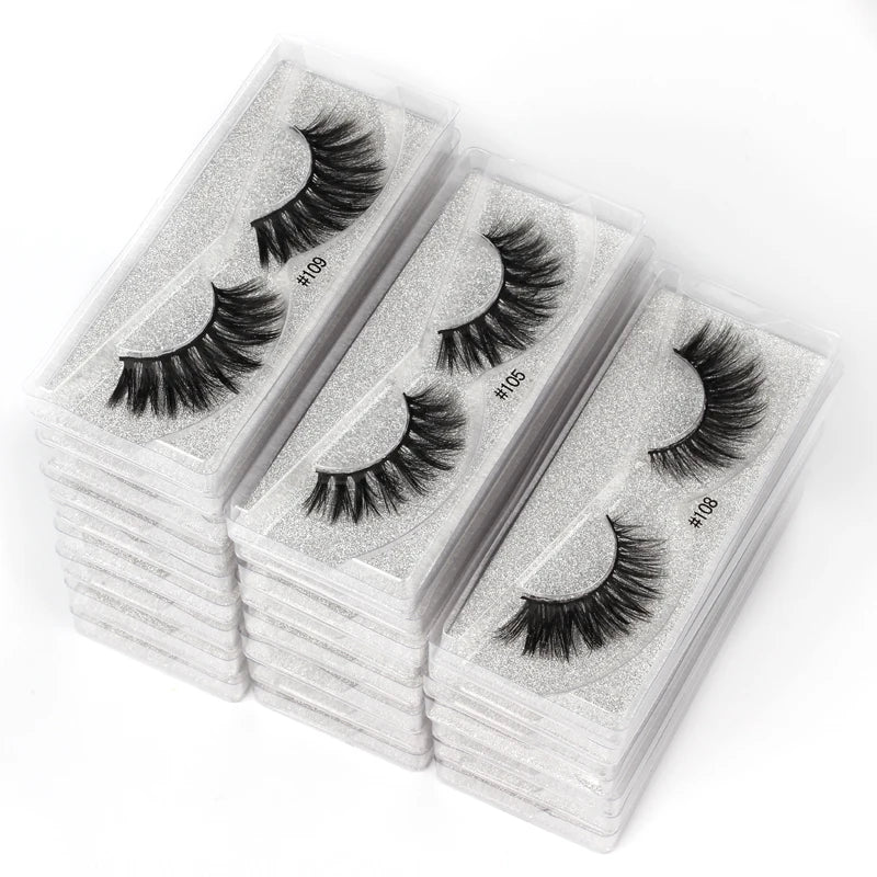 Mink Eyelashes False Fluffy Lashes Bulk Fake Eyelashes Package Natural Eyelash Bulk Wholesale Eye Lashes mink