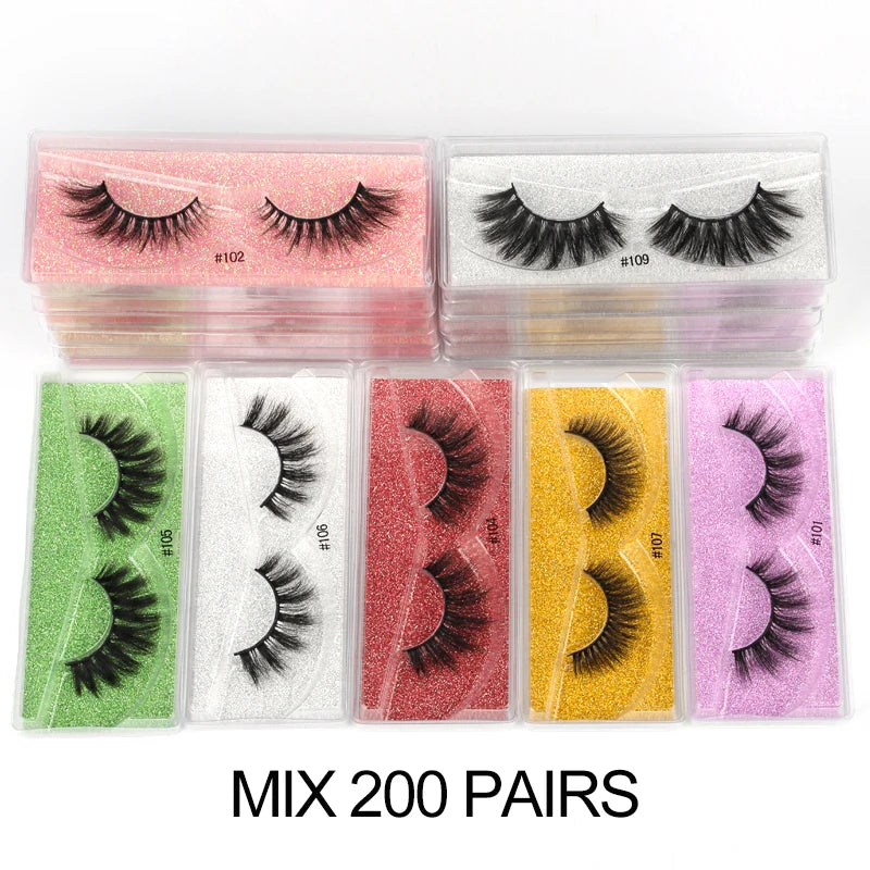 Mink Eyelashes False Fluffy Lashes Bulk Fake Eyelashes Package Natural Eyelash Bulk Wholesale Eye Lashes mink