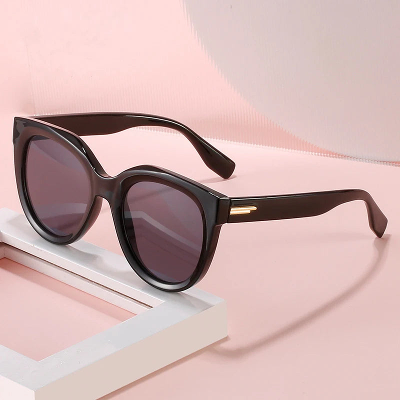 Fashion Round Sunglasses Gradient Lens Eyewear Shade Retro Square Decor Acrylic Sun Glasses UV400