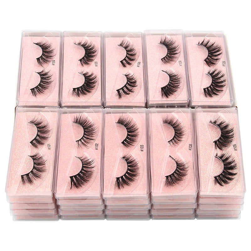 Mink Eyelashes False Fluffy Lashes Bulk Fake Eyelashes Package Natural Eyelash Bulk Wholesale Eye Lashes mink