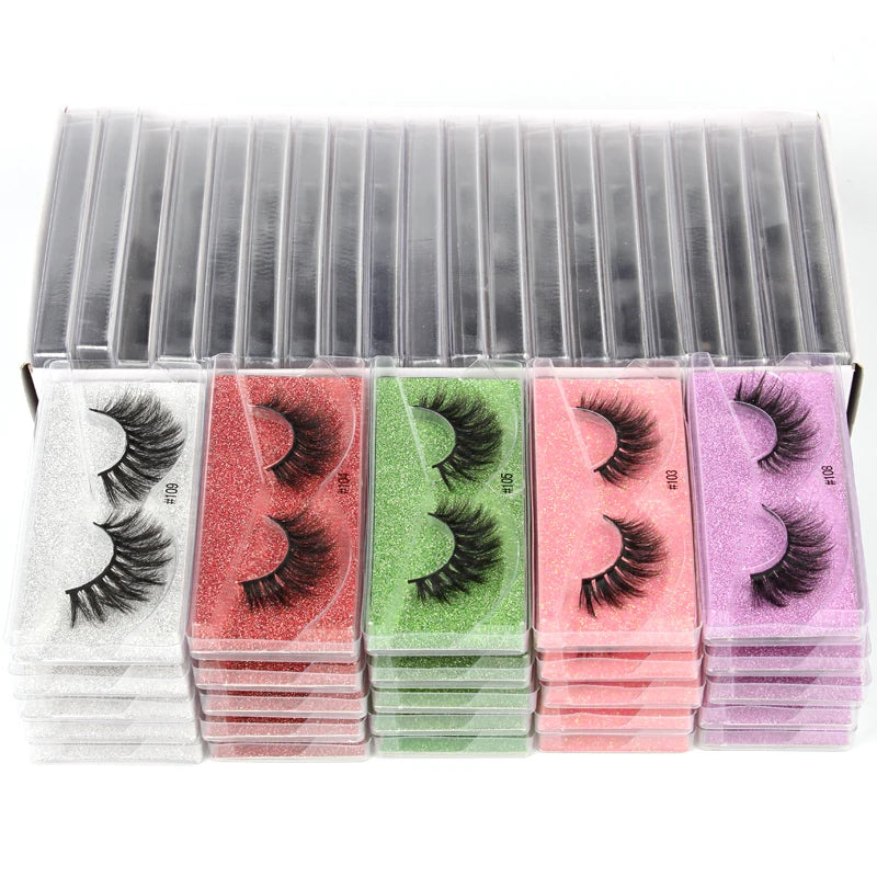 Mink Eyelashes False Fluffy Lashes Bulk Fake Eyelashes Package Natural Eyelash Bulk Wholesale Eye Lashes mink