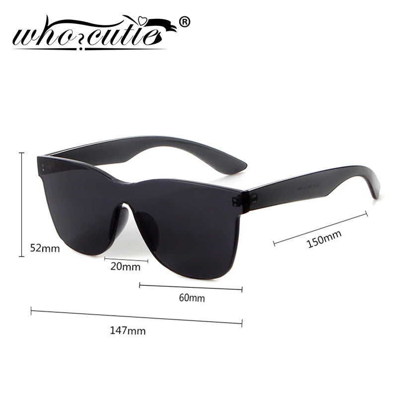 Brand Design Rimless Sunglasses Frameless Square Frame Colorful Lens Tint Sun Glasses