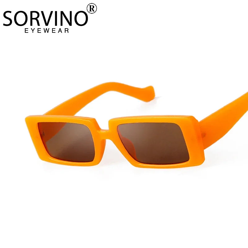 Retro Rectangle Sunglasses Design Fashion Flat Top Sun Glasses Shades