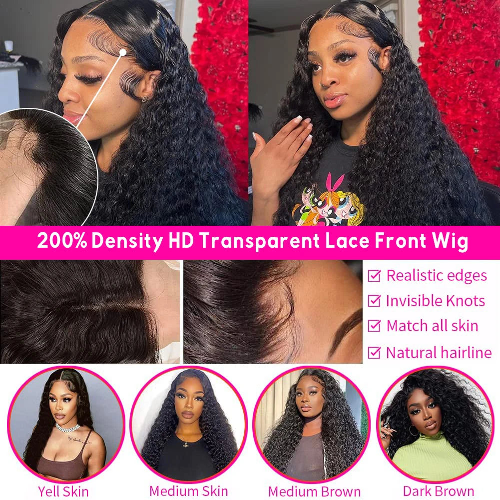 30 34 Inch Loose Deep Wave Frontal Wigs For Women Curly Human Hair Brazilian 13x4 13x6 Wet And Wavy Water Wave Lace Wig MYLOCKME