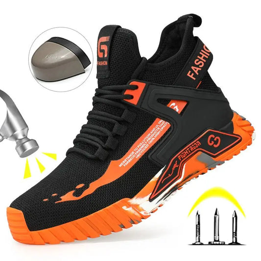 High top Safety Shoes Men Steel Toe Work Shoes Men Anti-Puncture Safety Shoes