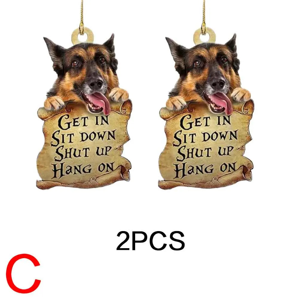 1PC/2PCS Cute Dog Car Hanger, Adorable Acrylic Animal Pendant for Automotive Interior Decoration, Double-Sided Ornament