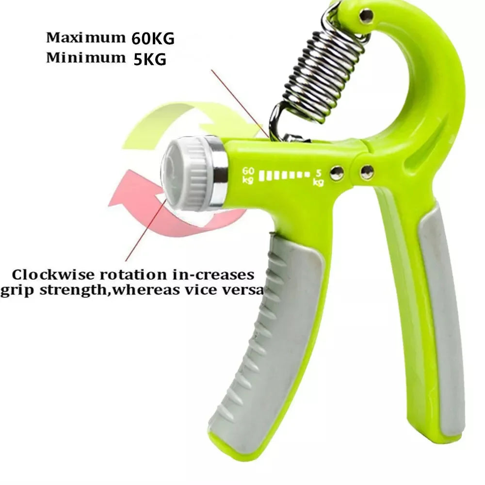 New 5-60KG Adjustable Hand Trainer Gym Fitness Training Hand Grip Exerciser Wrist Finger Rehabilitation Training Hand Grip Green