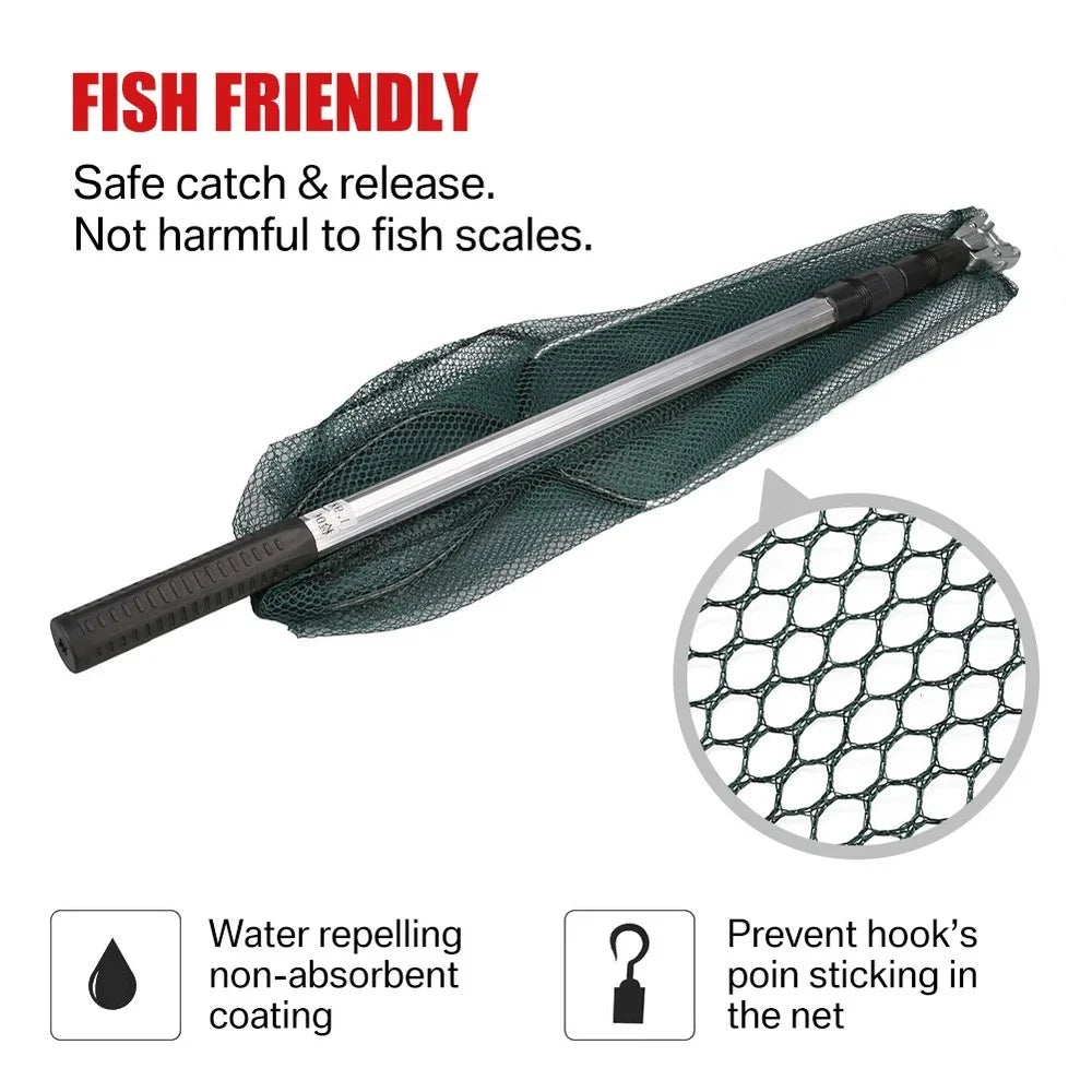 Telescopic Folding Fishing Landing Net 190CM Pole Collapsible Extensible Aluminum long Handle For Bird Fish Catch Aquarium Ponds