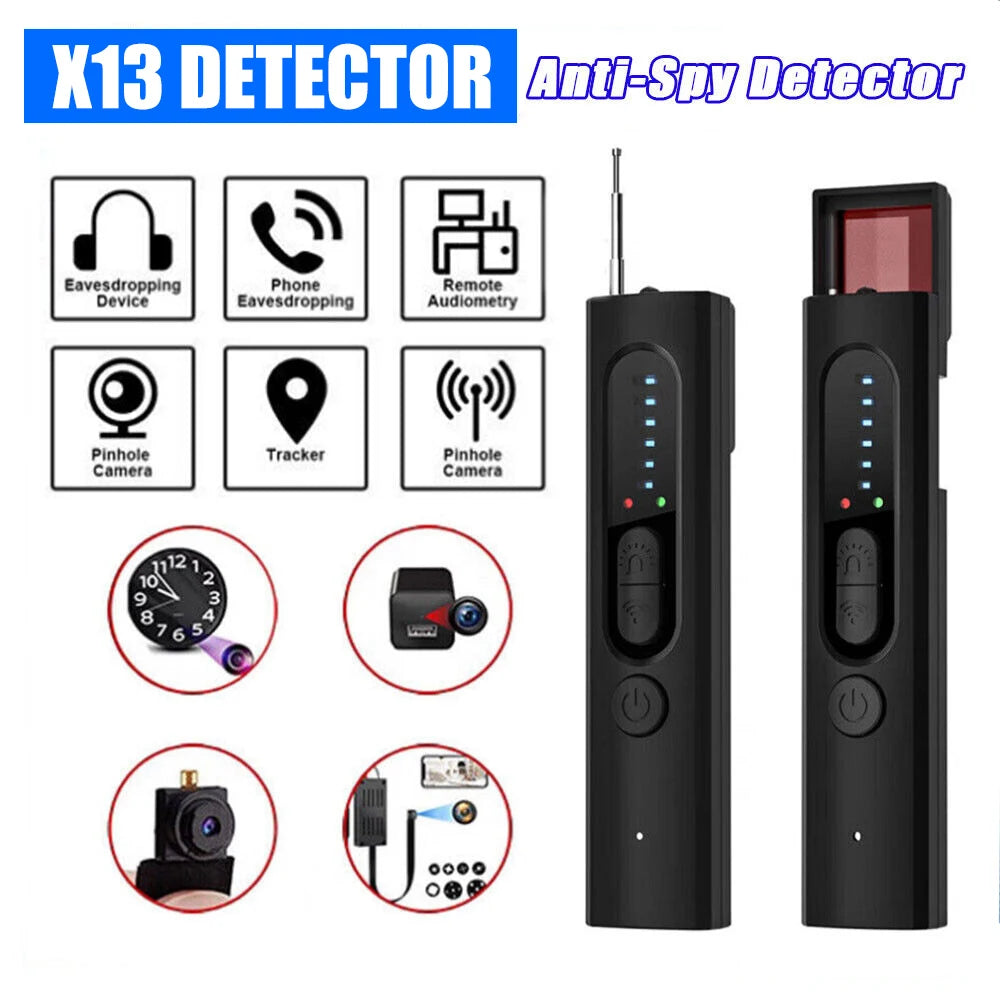 Wireless RF Signal Detector Anti Spy Candid Camera Detector Magnetic GPS Locator Tracker Scanner Finder Device Hidden Cam Buster