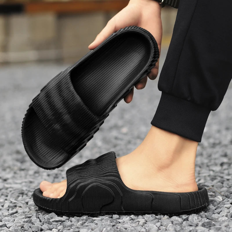 Soft Home Slippers Summer Indoor Skid Proof Bathroom Slippers Sandals Hotel Solid Color Men Women Flip Flops Flat Shoes