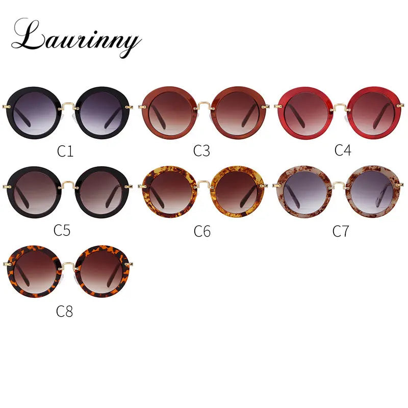 New Retro Round Glasses for Luxury Designer Gradient Lens Fashion Sunglasses HD Lens UV400 Protection