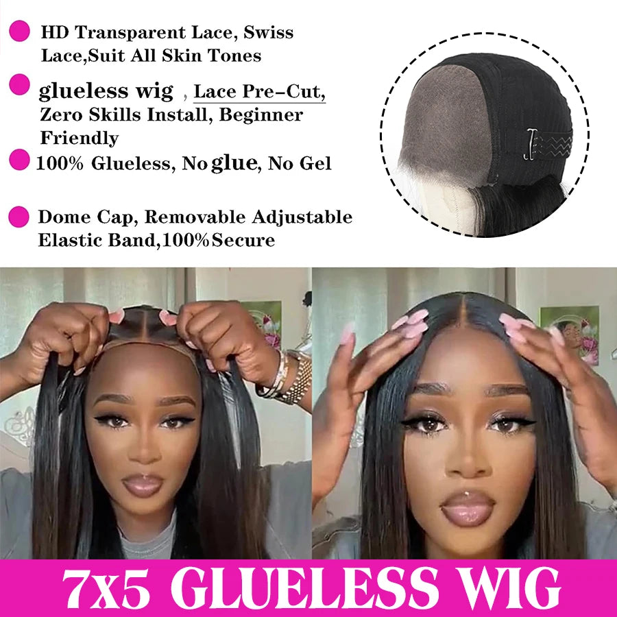 Wear Easy Go Straight Lace Wig 13x4 13x6 360 Lace Front Wigs 6x4 7x5 Pre-Cut Lace Wig Human Hair Ready To Wear Lace Closure Wig