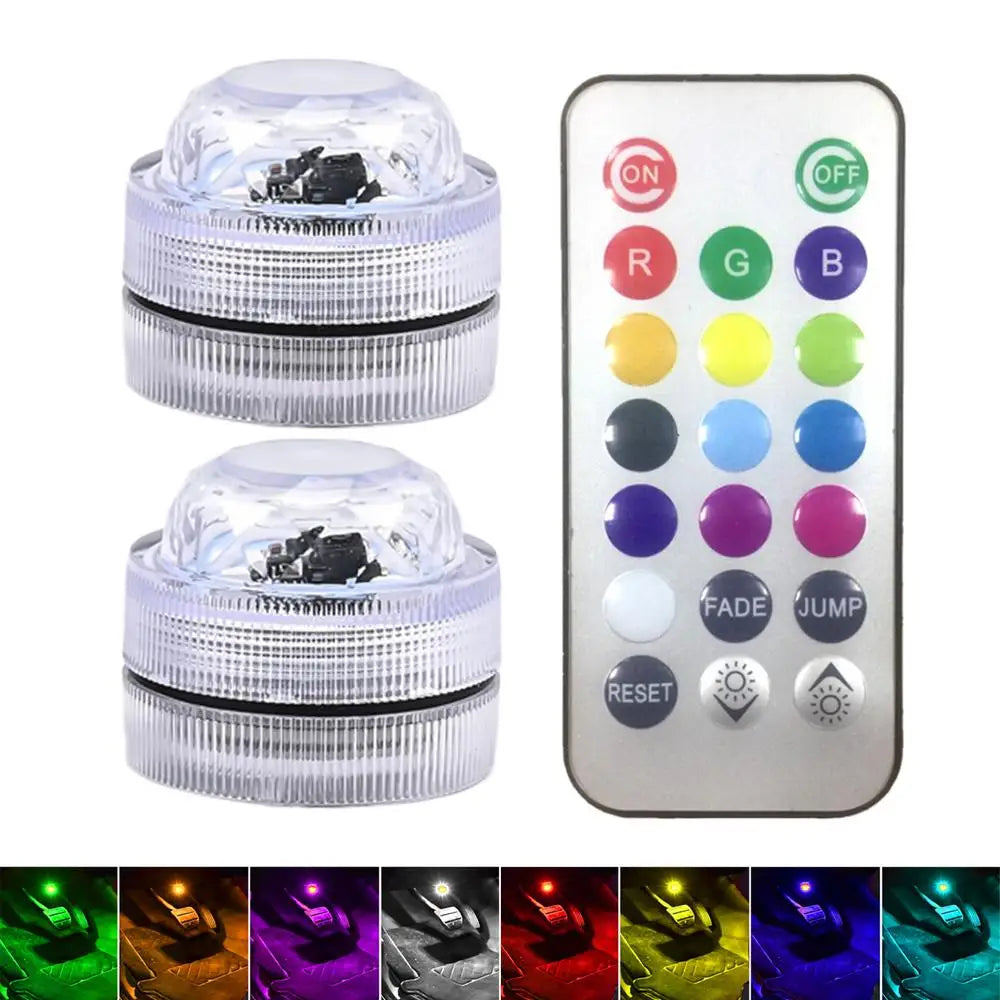 Led Under Car Light Kit Music Sync Color Change Led Car Footlights Remote Control Automotive Lights For Car Interior & Exterior