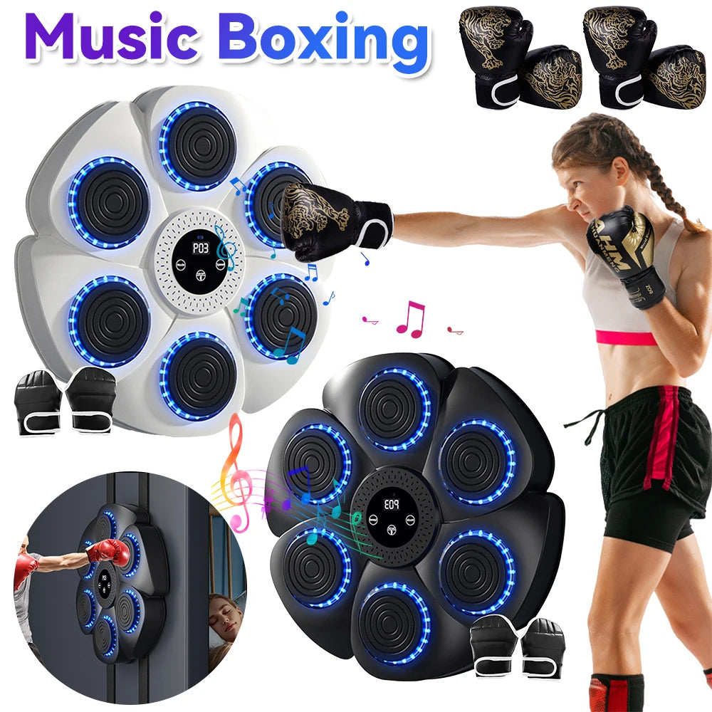 Music Boxing Machine Boxing Reaction Wall Target Adjustable Smart Bluetooth Boxing Machine Wall Mounted Gym Machine Equipment