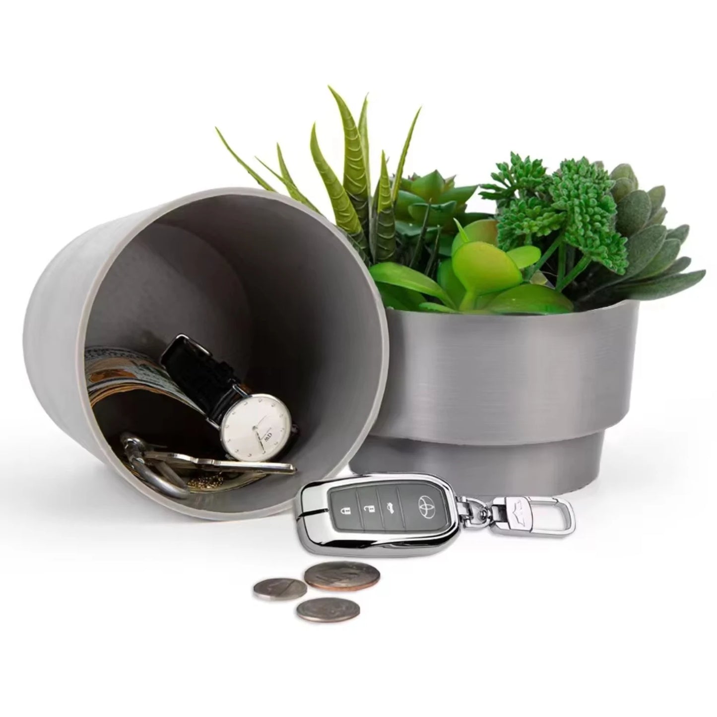 Large Flower Pot Hidden Safe Lock Box Surprise Secret Hideaway Plant Stash Hide Money, Keys, Jewelry, and Valuables