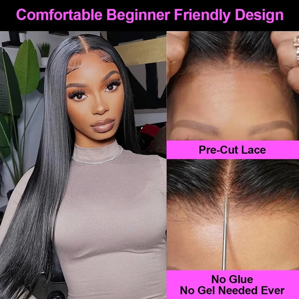 Wear Easy Go Straight Lace Wig 13x4 13x6 360 Lace Front Wigs 6x4 7x5 Pre-Cut Lace Wig Human Hair Ready To Wear Lace Closure Wig