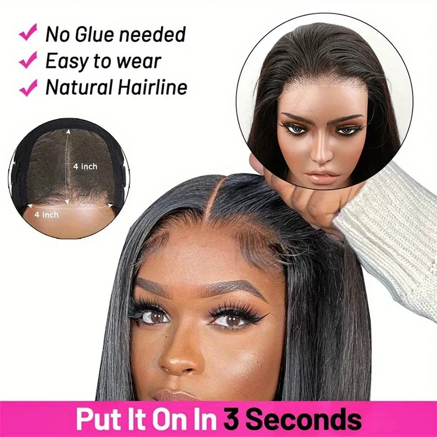 Wear Easy Go Wig Human Hair Ready To Wear Pre plucked Straight Human Hair Wigs 5x5 Lace Closure Pre Cut 13x4 Lace Front Wigs