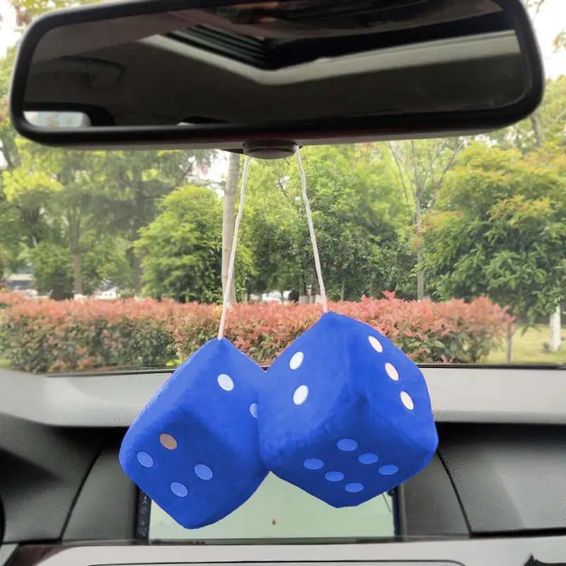 Car Plush Dice Pendant New Year Dice Velvet Dice Model Auto Rear View Mirror Pendant Cube Decoration Car Styling Accessories