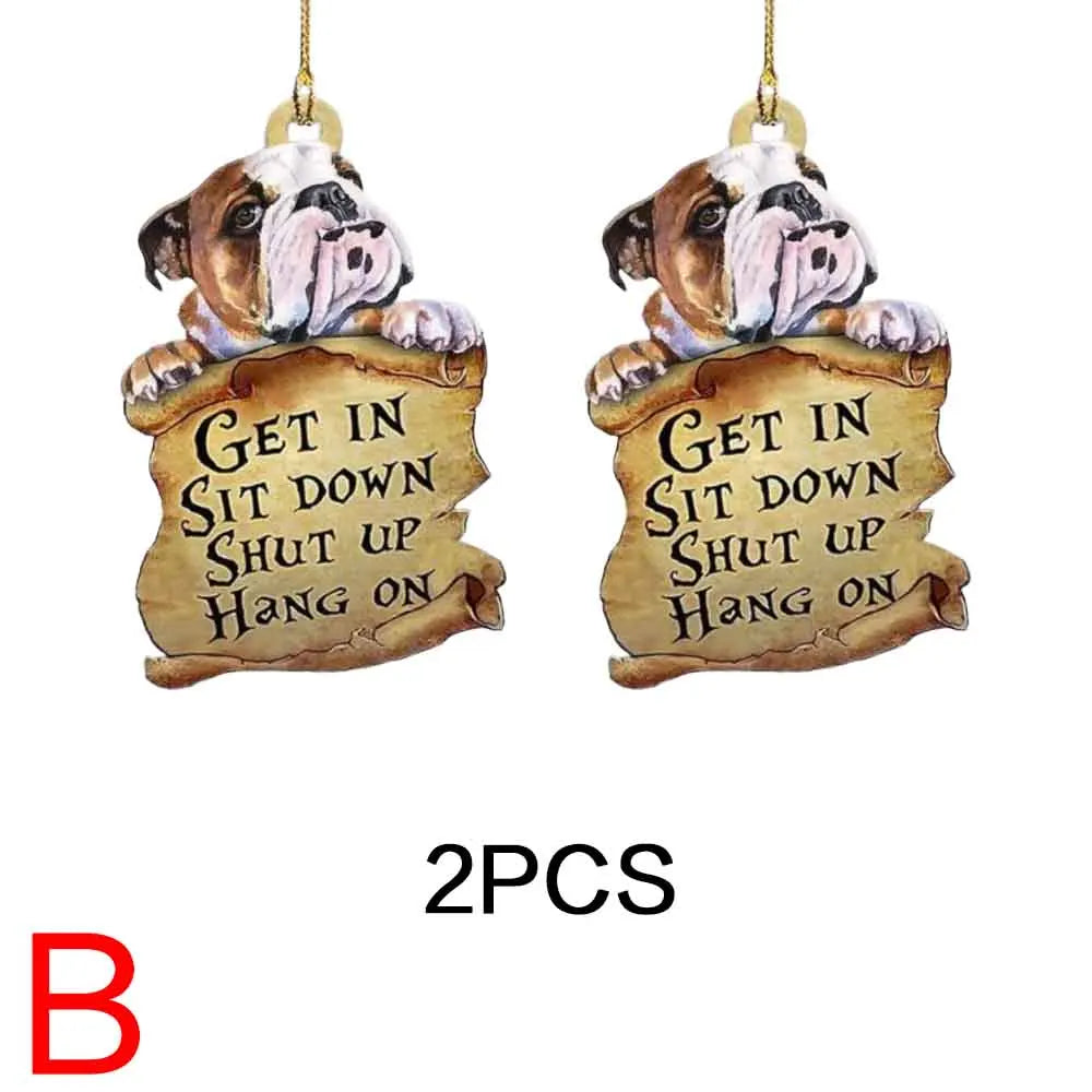 1PC/2PCS Cute Dog Car Hanger, Adorable Acrylic Animal Pendant for Automotive Interior Decoration, Double-Sided Ornament