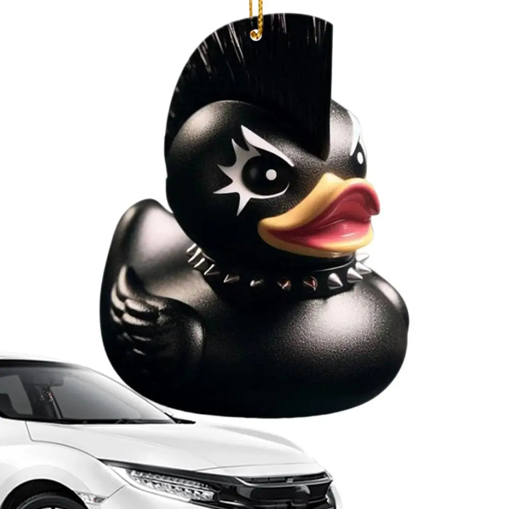 Car Pendant Little Duck Ghost Theme Swing Auto Rearview Mirror Hanging Ornaments Interior Decoration Accessories For Girls