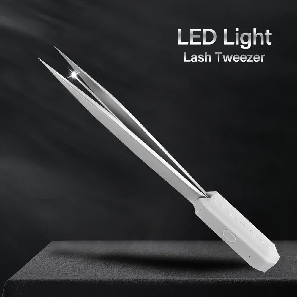 Veyes Inc LED Light Lash Tweezer For Professional Eyelash Extension Veyes lash High Quality Stainless Steel Tweezer Makeup Tool