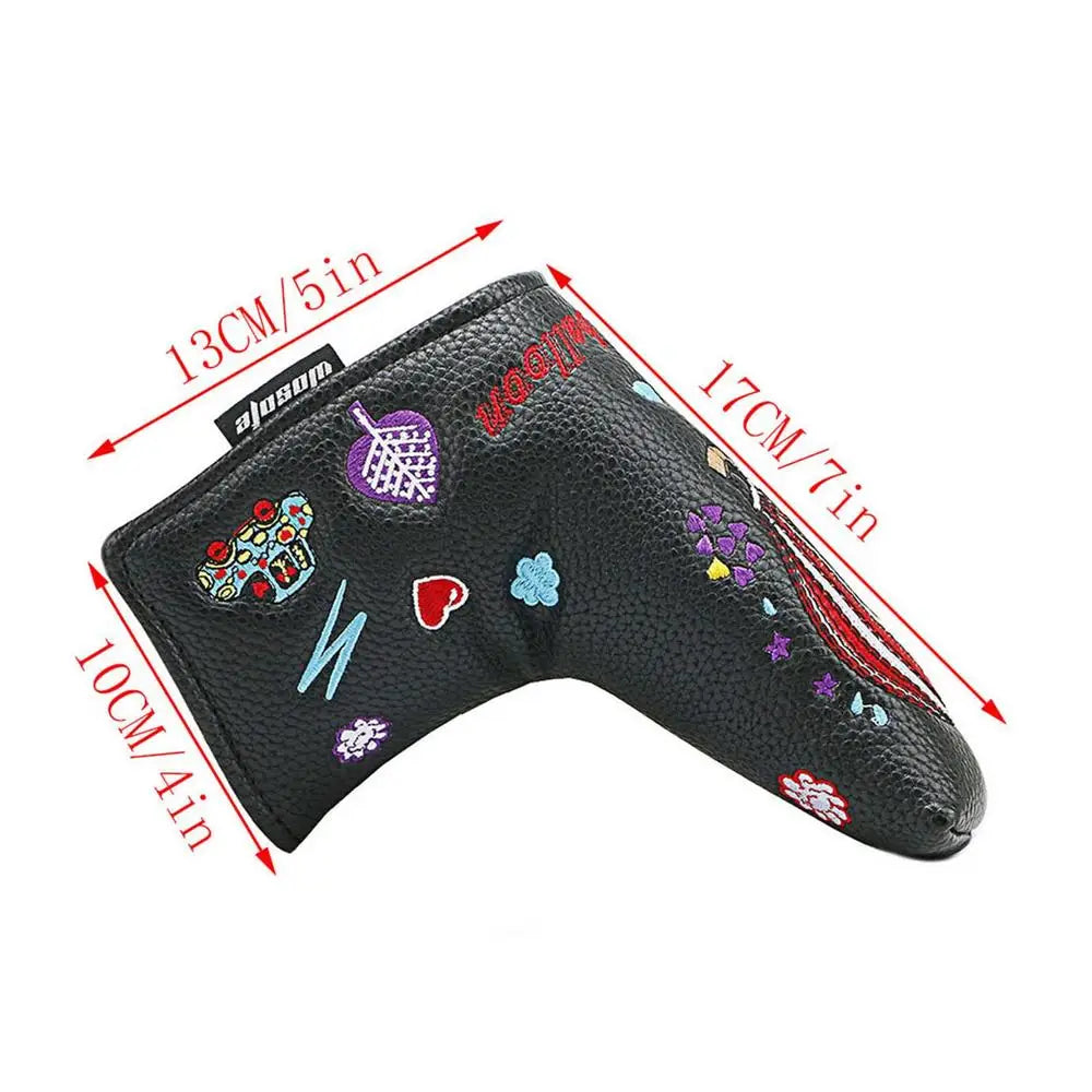 Golf Putter Headcover Magnetic Cover PU Leather Golf Club Head Covers Golf Iron Protector Reusable Golf Accessories Headcovers