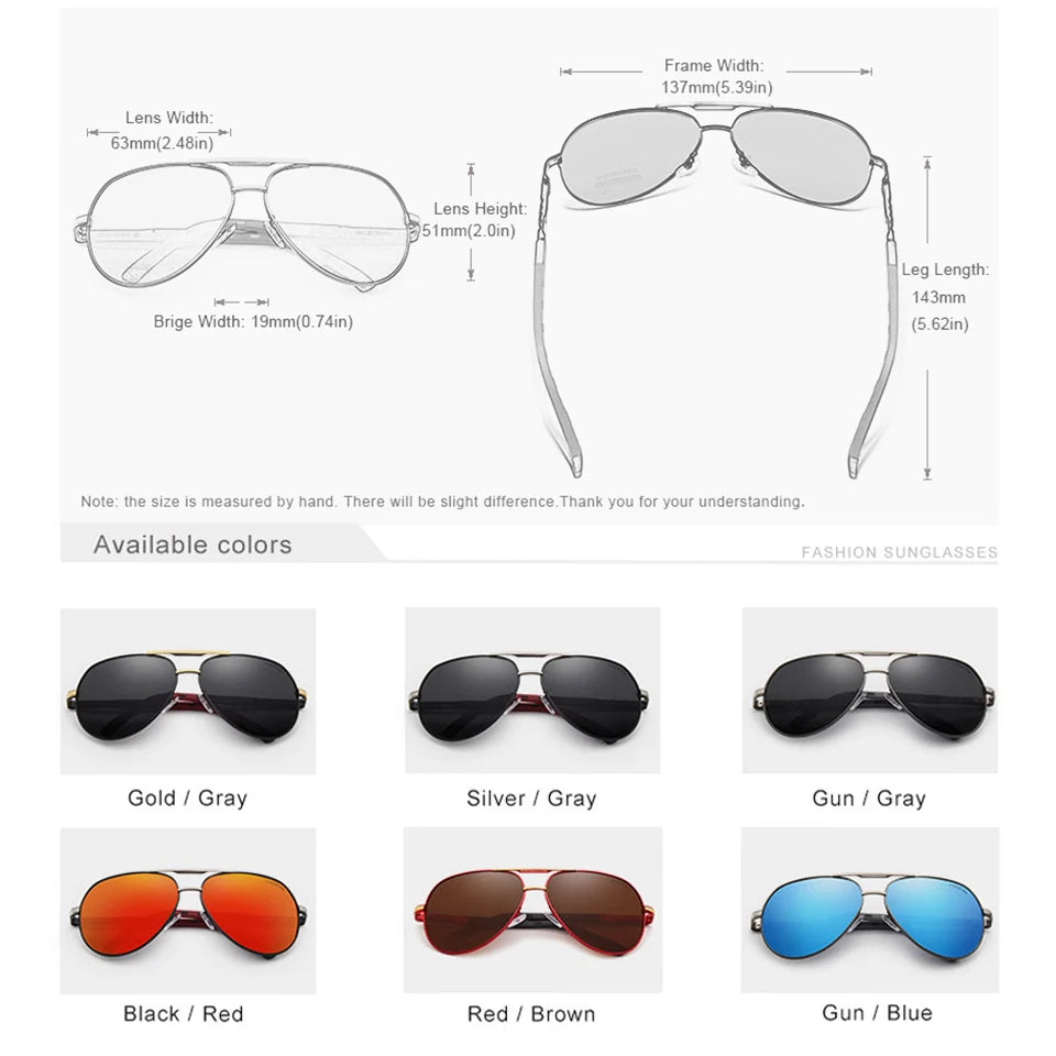 Classic Aluminum Polarized Sunglasses Driving Glasses Pilot Sun Glasses Brand Designer Vintage Sunglasses