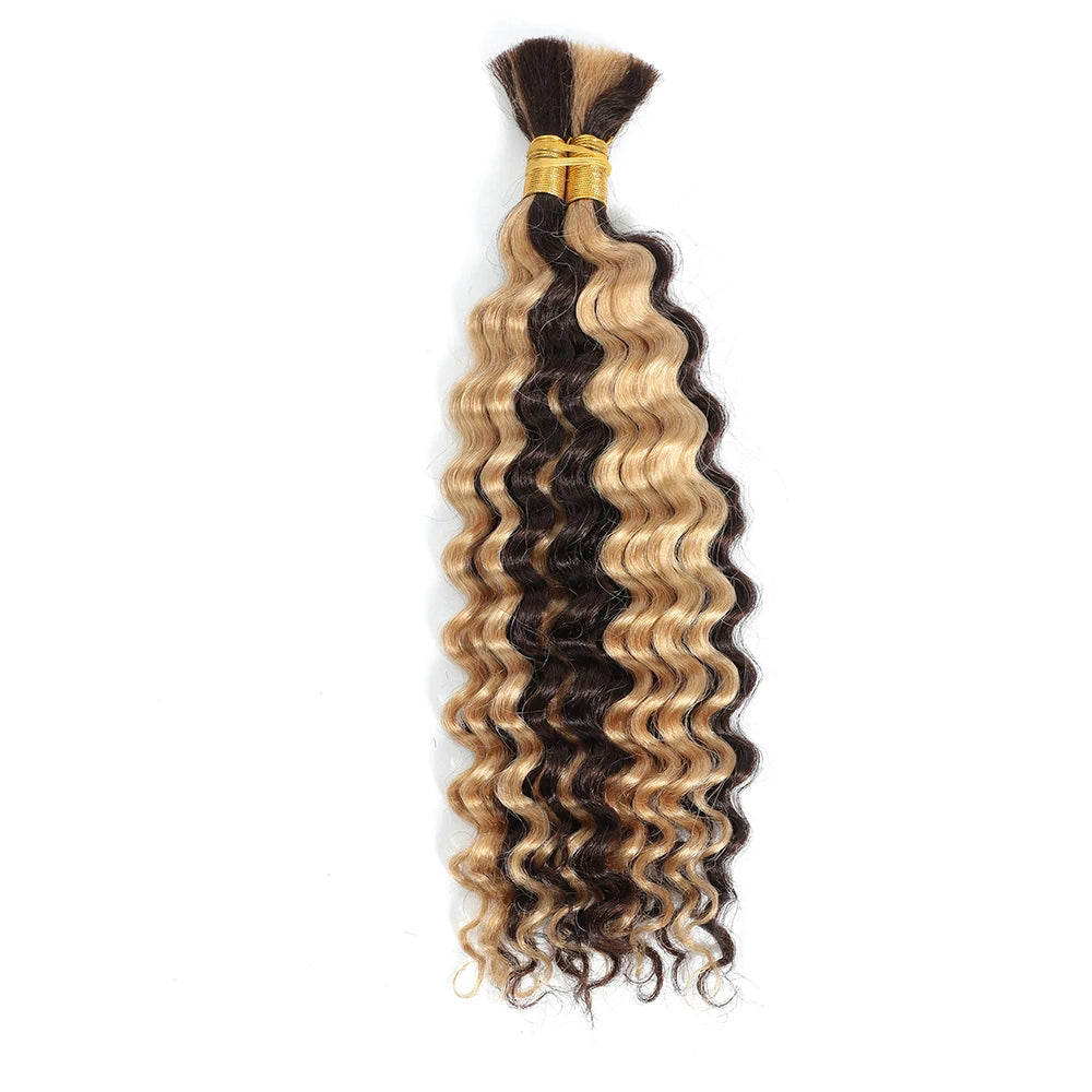 Human Braiding Hair 100g Deep Wave Human Hair Bulk for Braiding No Weft Curly Human Hair Extensions for Boho Braids