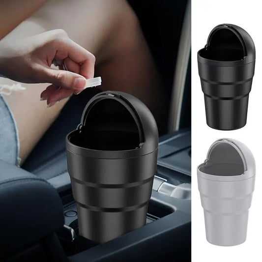 Car Trash Bin Can Mini Auto Dust Organizer Car Interior Rubbish Bag Garbage Container Storage Box Bucket Auto Accessories