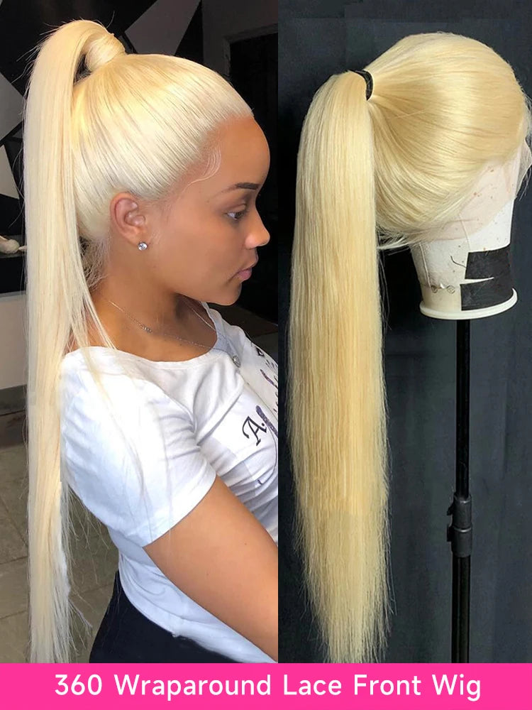 Hd Transparent 613 Blonde 13x4 13x6 360 Lace Front Human Hair Wig Pre Plucked Bone Straight Lace Frontal Wig 180 210 250 Density