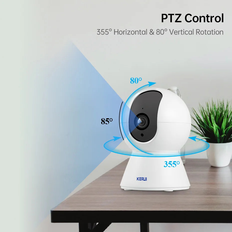 KERUI 5MP Tuya Smart Mini WiFi IP Camera Indoor Wireless Home Security AI Human Detect CCTV Surveillance Camera Baby Monitor