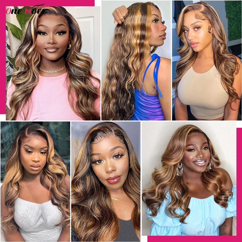 5x5 Closure With Bundles Honey Blonde Body Wave Bundles With Closure Ombre Colored Highlight Human Hair Bundles With Closure