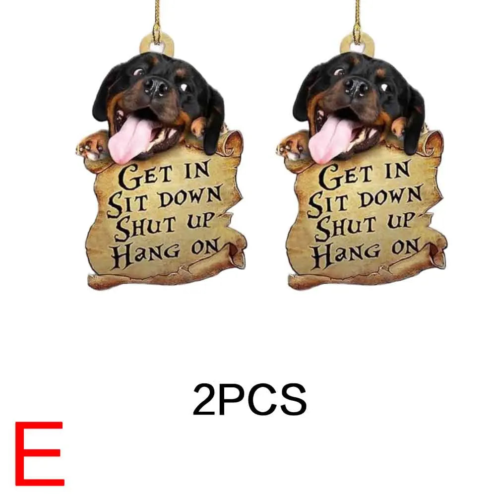 1PC/2PCS Cute Dog Car Hanger, Adorable Acrylic Animal Pendant for Automotive Interior Decoration, Double-Sided Ornament