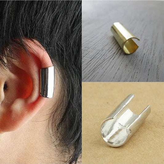 1Pc Ear Clip Men Women Stainless Steel Round Hoop Cuff Clip Earring Cuff Earrings Unisex Fashion Earrings