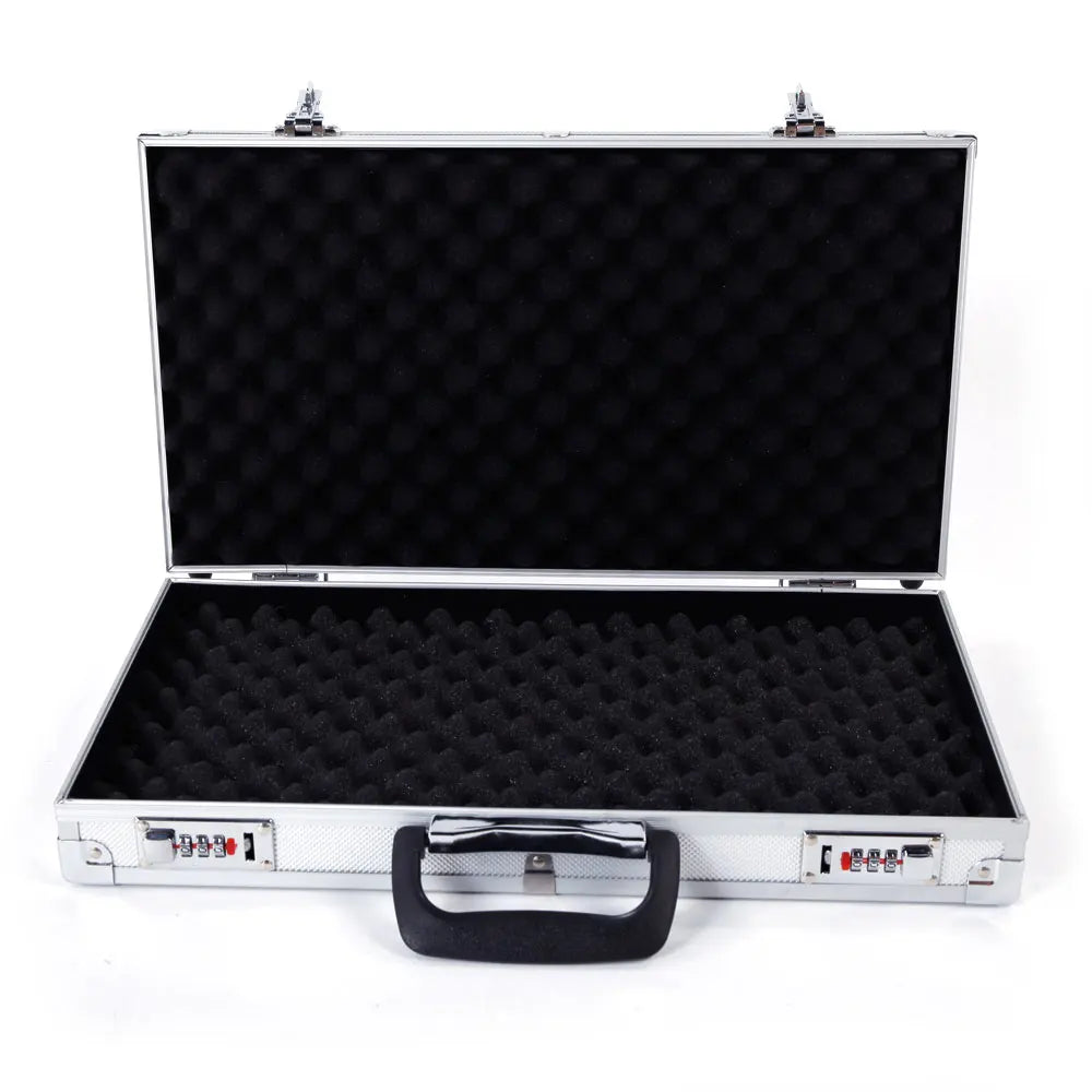 45*25*7.5cm Aluminum New Framed Locking Gun Pistol HandGun Lock Box Hard Storage Carry Case Silver