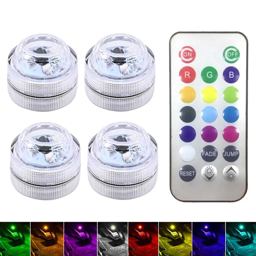 Led Under Car Light Kit Music Sync Color Change Led Car Footlights Remote Control Automotive Lights For Car Interior & Exterior